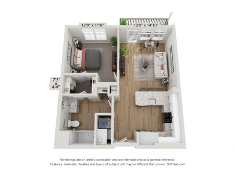 a 1 bedroom floor plan  summit  503 square feet